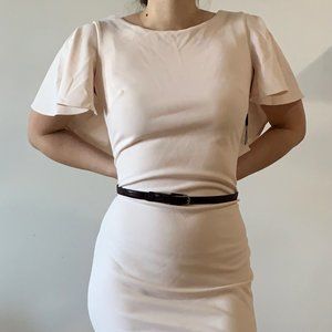 Calvin Klein Pink Butterfly Sleeve Midi Dress